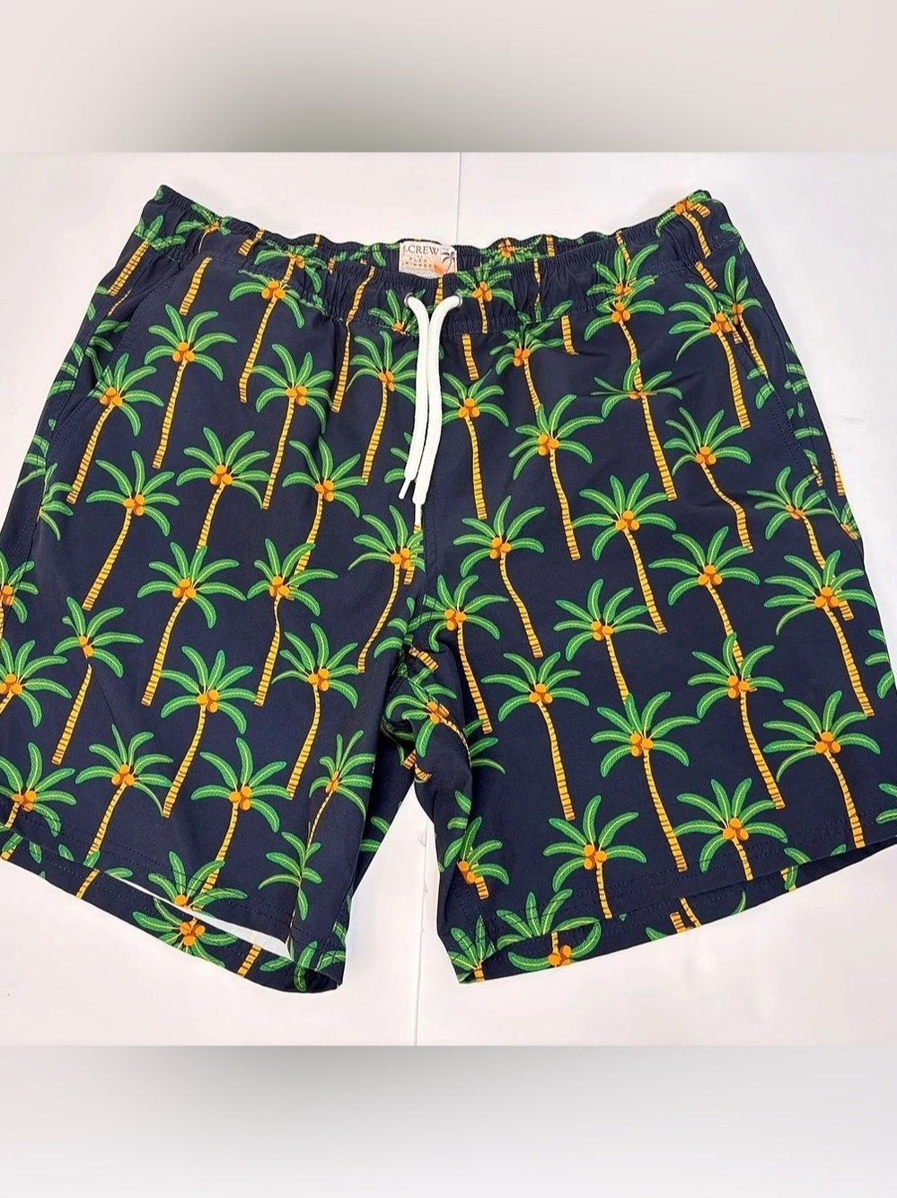 J.Crew Flex Swimwear Palm Print Swim Trunks Large Like New